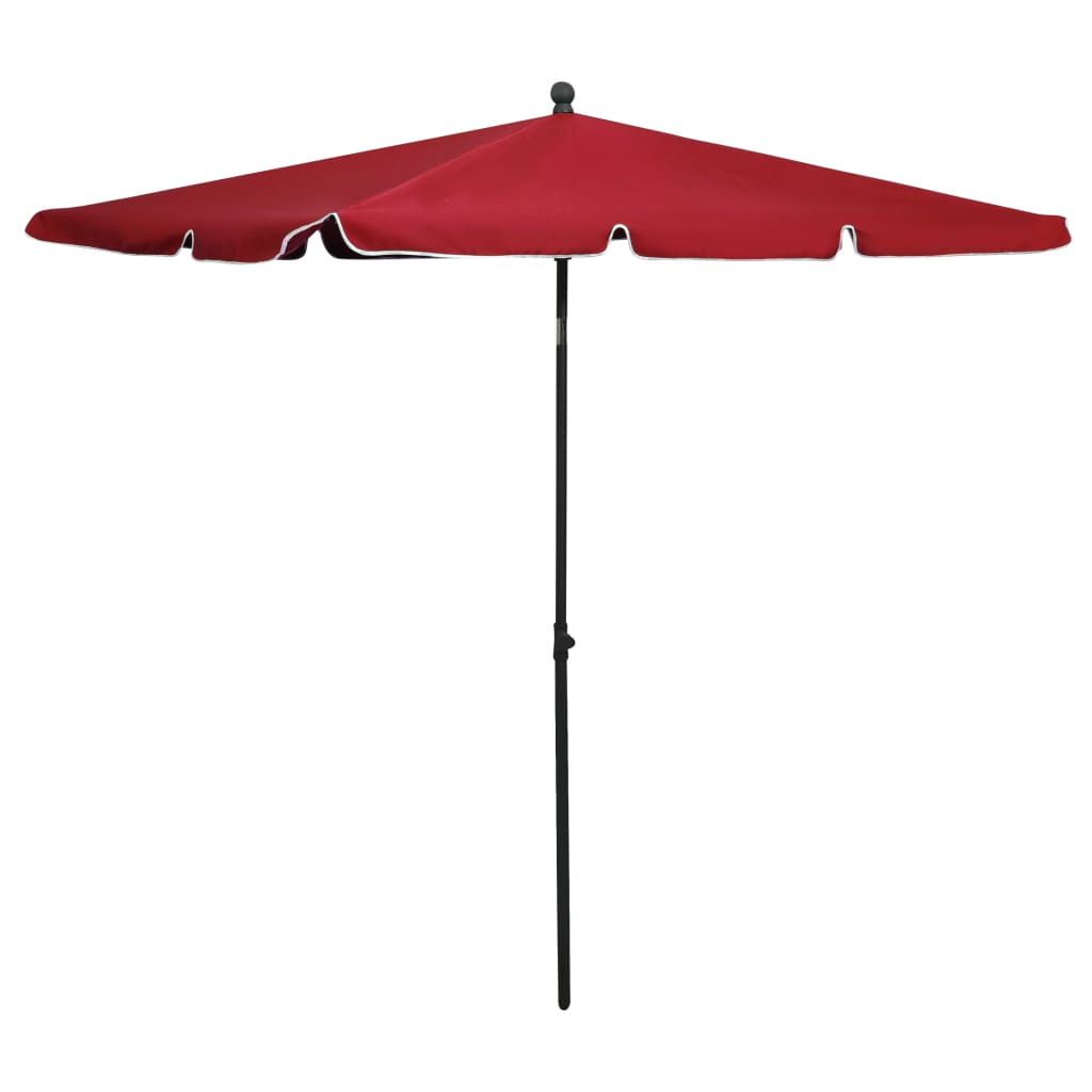 Parasol met paal 210x140 cm bordeauxrood – afbeelding 1
