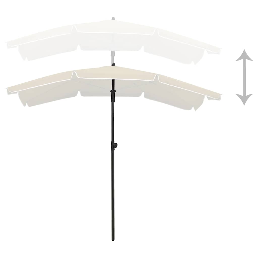 Parasol met paal 200x130 cm zandkleurig – afbeelding 3