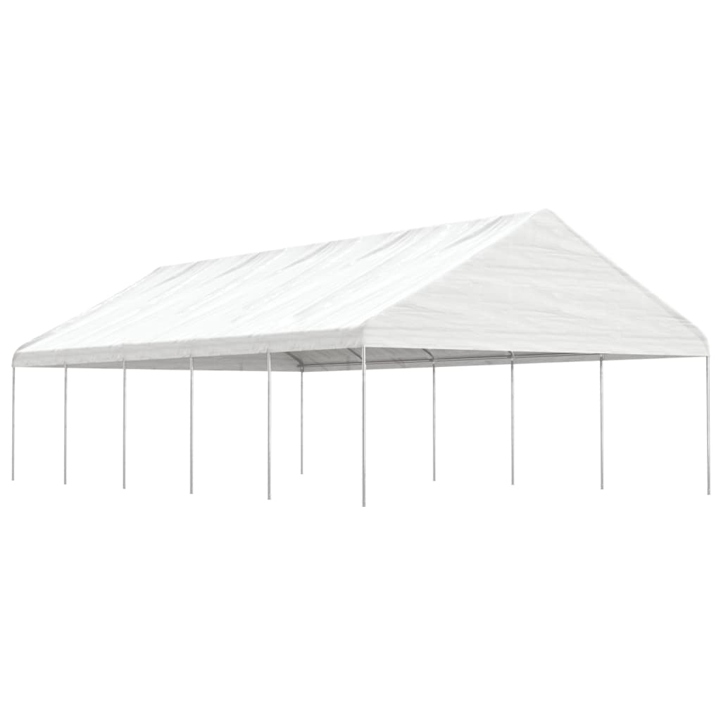 Prieel met dak 11,15x5,88x3,75 m polyetheen wit – afbeelding 1