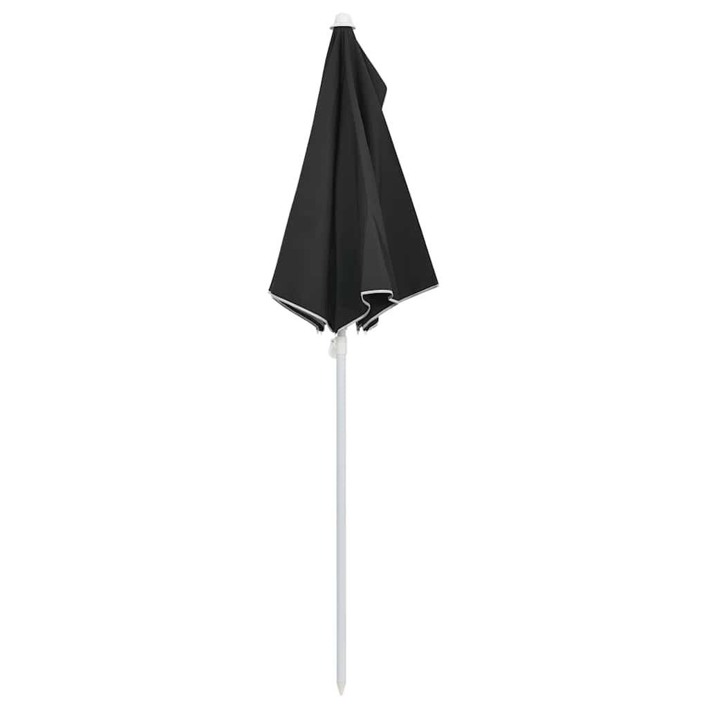 Parasol half met paal 180x90 cm zwart – afbeelding 6