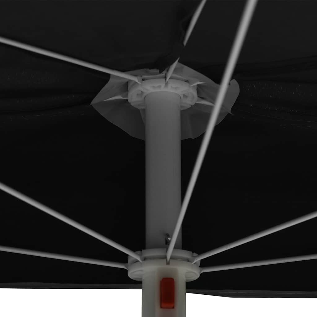 Parasol half met paal 180x90 cm zwart – afbeelding 7