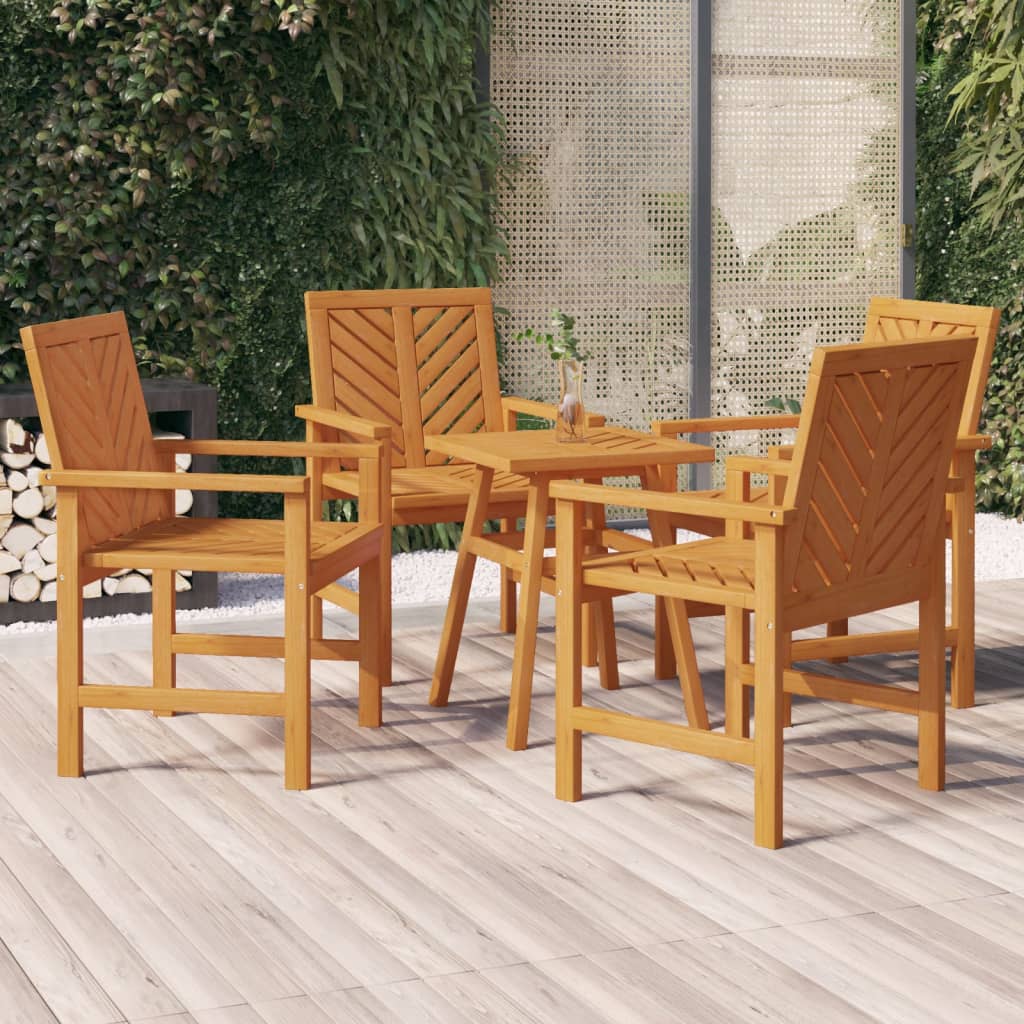 Tuinstoelen 4 st massief acaciahout – afbeelding 1