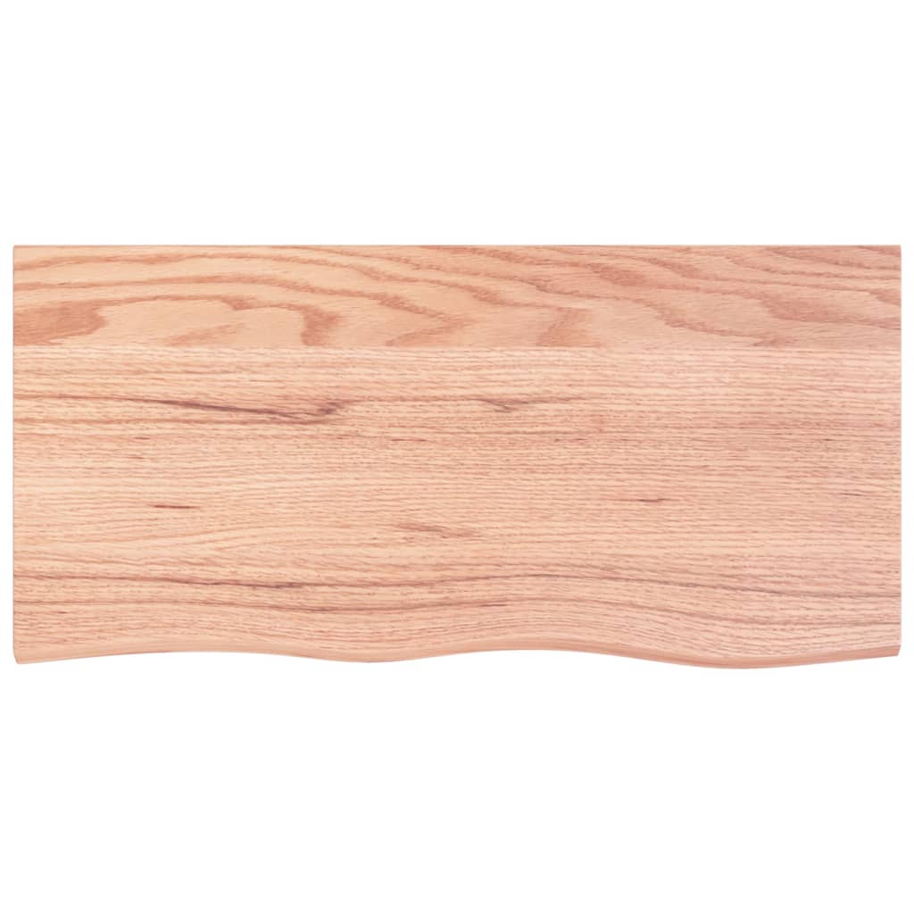 Wastafelblad 100x50x(2-6) cm behandeld massief hout lichtbruin – afbeelding 3