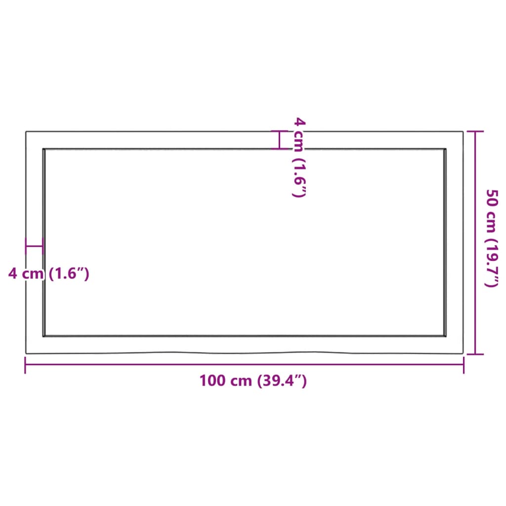 Wastafelblad 100x50x(2-6) cm behandeld massief hout lichtbruin – afbeelding 9