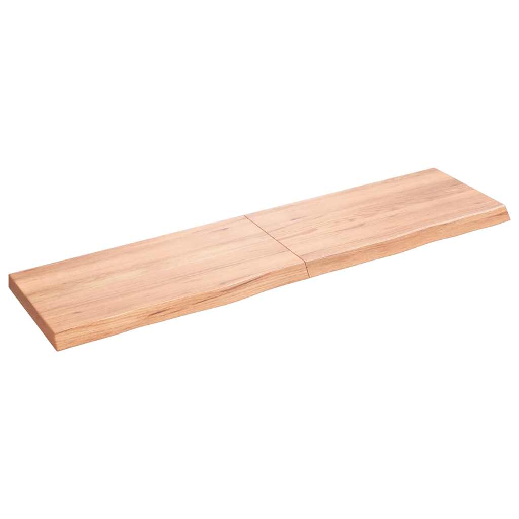 Wastafelblad 120x30x(2-4) cm behandeld massief hout lichtbruin – afbeelding 2