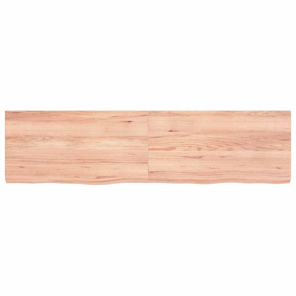 Wastafelblad 120x30x(2-4) cm behandeld massief hout lichtbruin – afbeelding 3