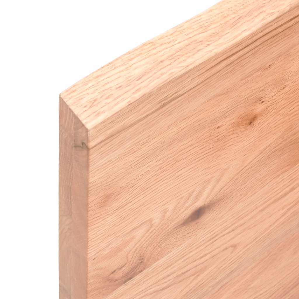Wastafelblad 120x30x(2-4) cm behandeld massief hout lichtbruin – afbeelding 9