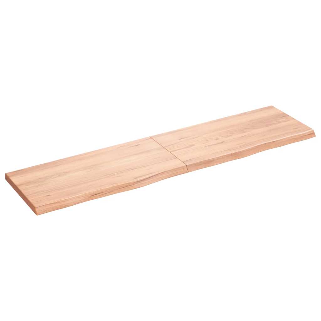 Wastafelblad 160x40x(2-4) cm behandeld massief hout lichtbruin – afbeelding 2
