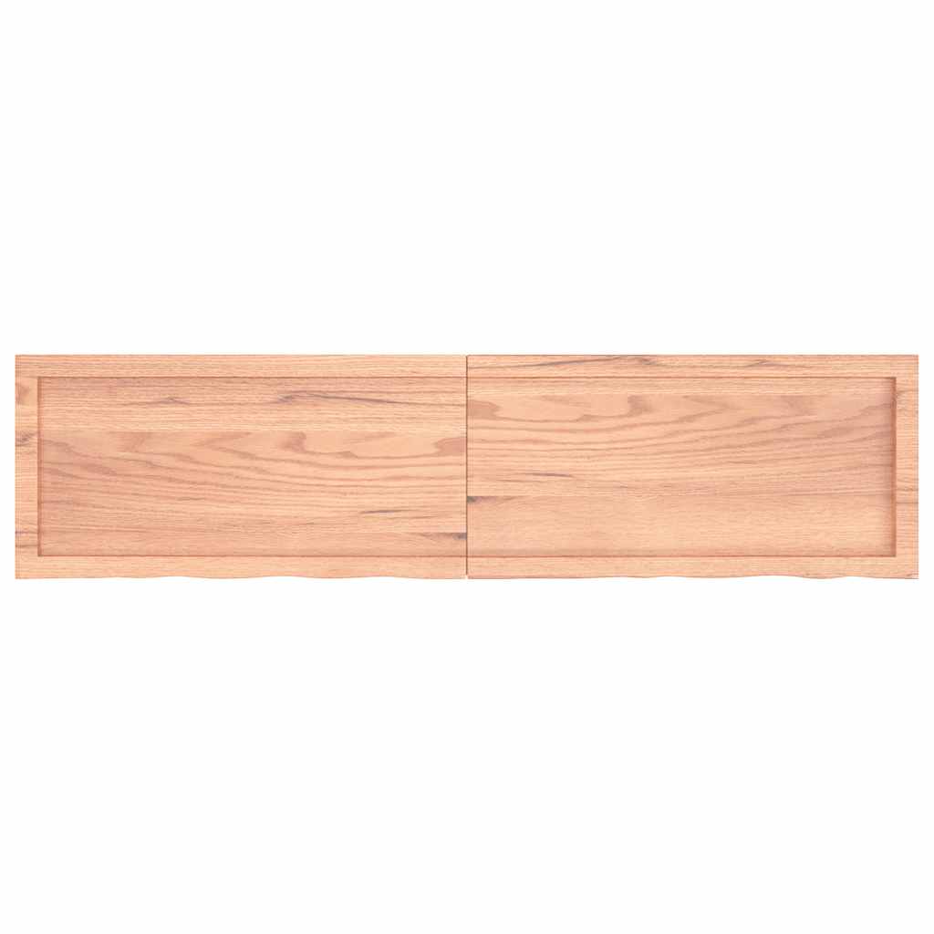 Wastafelblad 160x40x(2-4) cm behandeld massief hout lichtbruin – afbeelding 3
