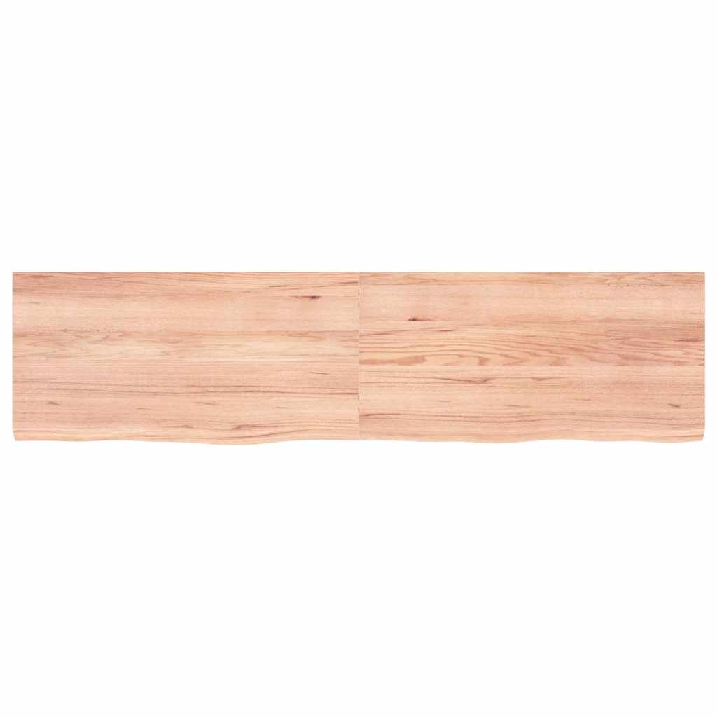 Wastafelblad 160x40x(2-4) cm behandeld massief hout lichtbruin – afbeelding 4