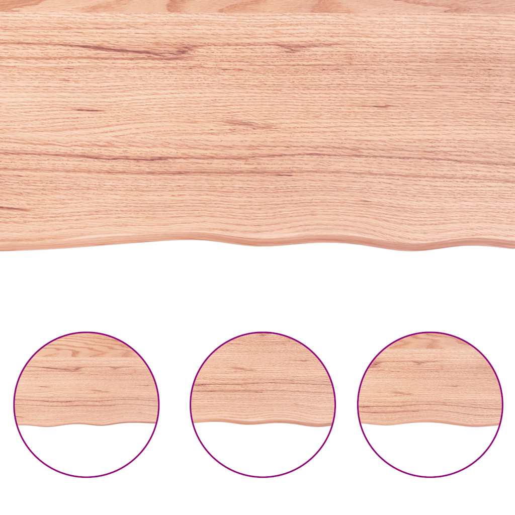 Wastafelblad 160x40x(2-4) cm behandeld massief hout lichtbruin – afbeelding 6