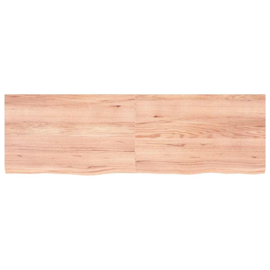 Wastafelblad 160x50x(2-4) cm behandeld massief hout lichtbruin – afbeelding 3