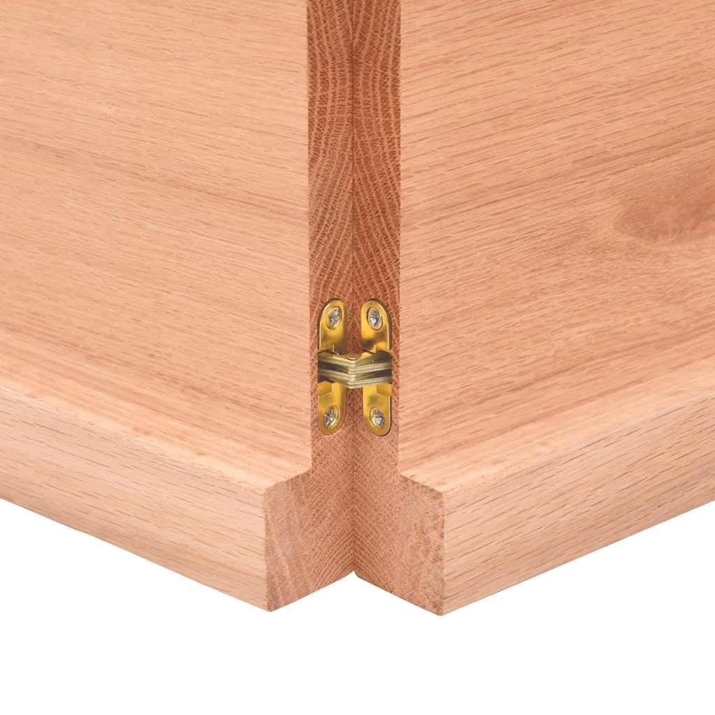 Wastafelblad 160x50x(2-4) cm behandeld massief hout lichtbruin – afbeelding 8