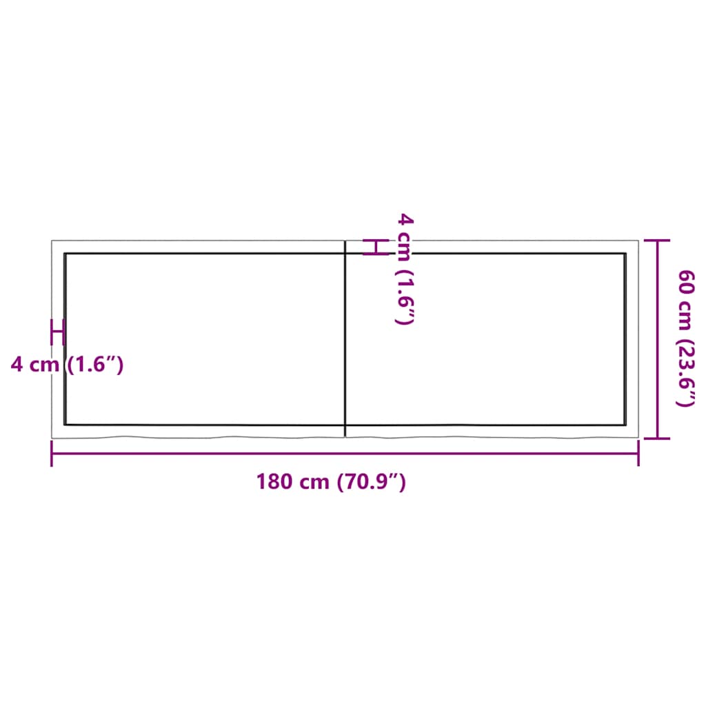 Wastafelblad 180x60x(2-6) cm behandeld massief hout lichtbruin – afbeelding 11