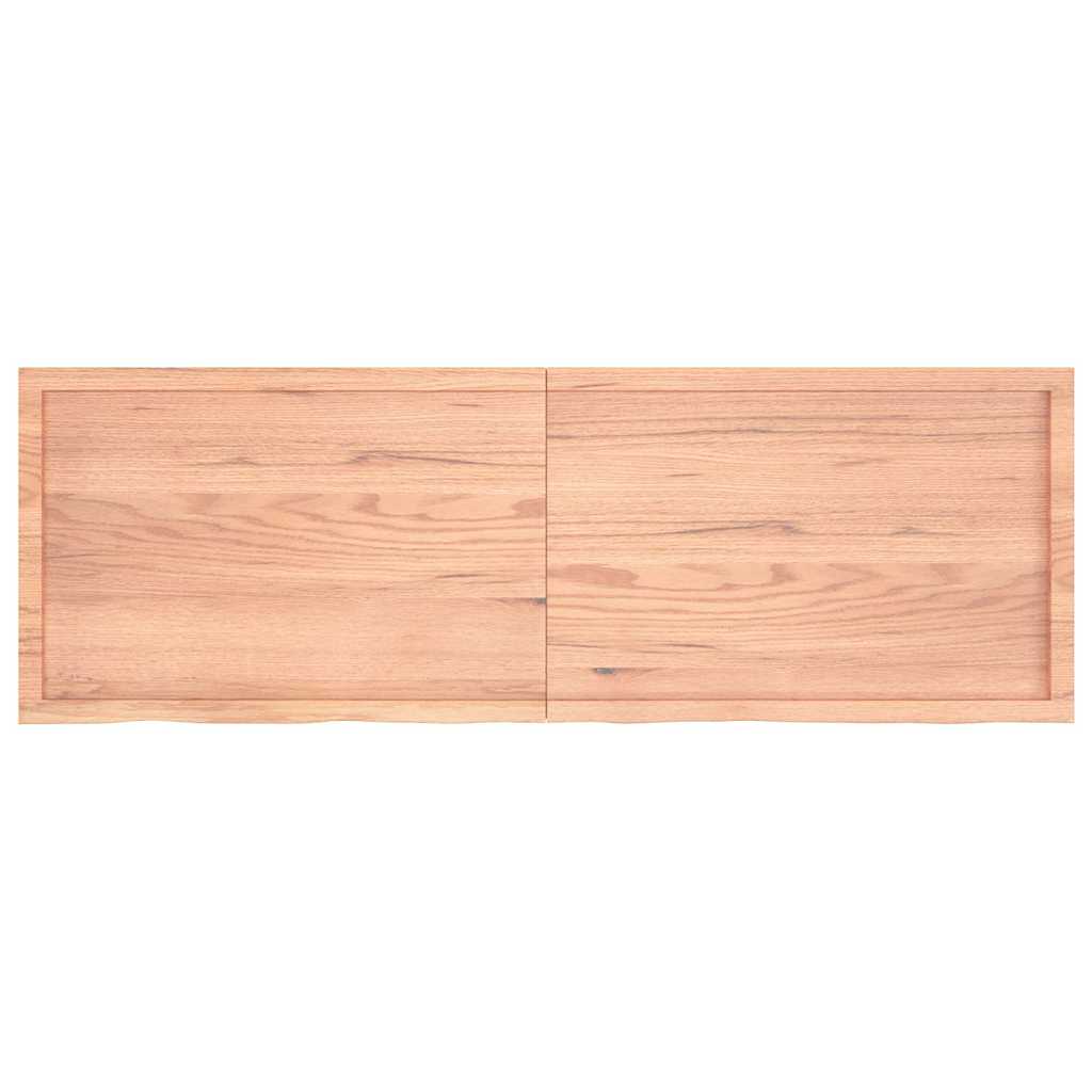 Wastafelblad 180x60x(2-6) cm behandeld massief hout lichtbruin – afbeelding 3