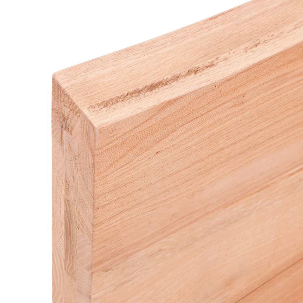 Wastafelblad 180x60x(2-6) cm behandeld massief hout lichtbruin – afbeelding 9