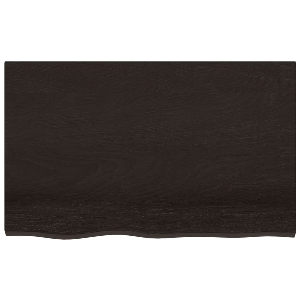Wastafelblad 80x60x2 cm behandeld massief hout donkerbruin – afbeelding 3