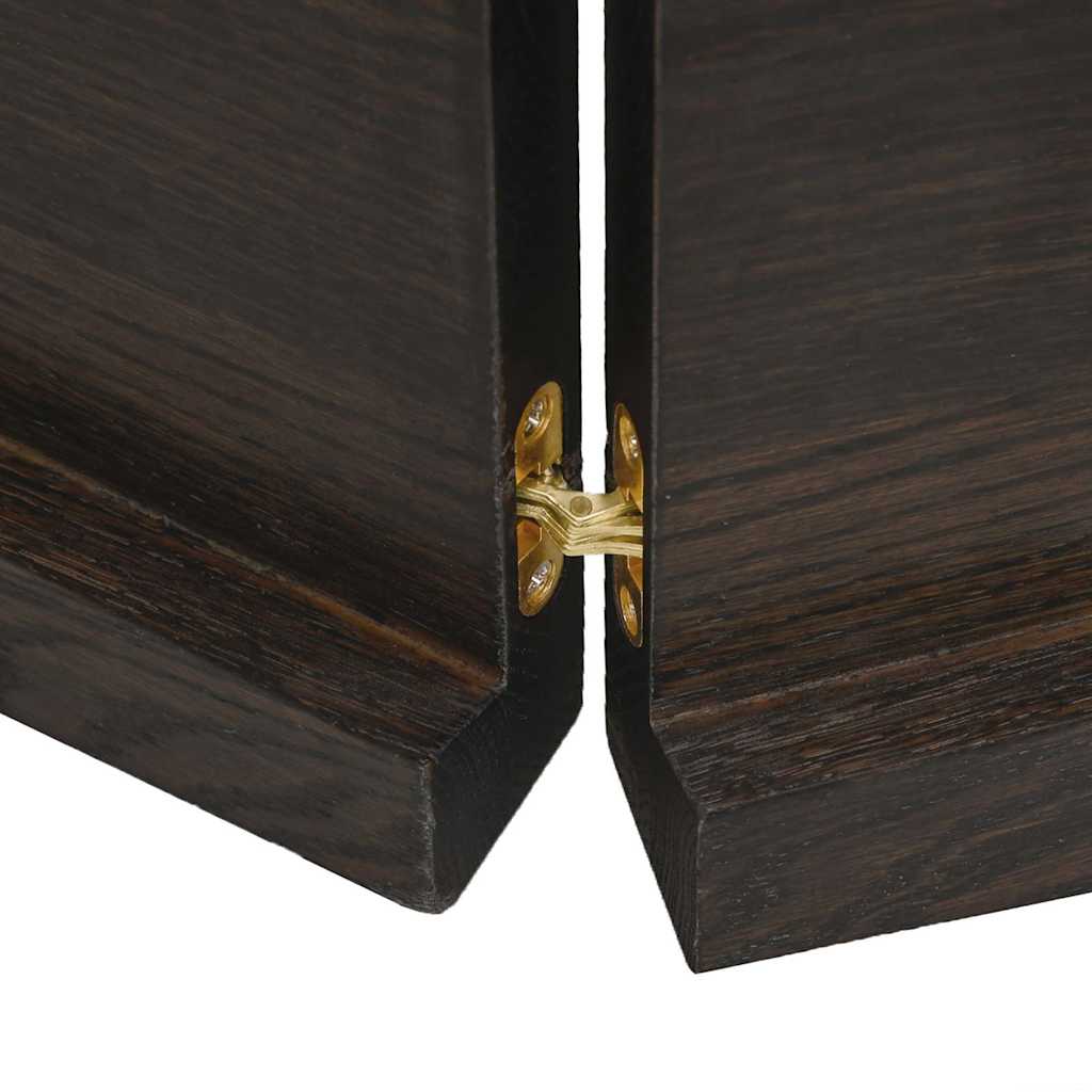 Wastafelblad 180x50x(2-4) cm behandeld massief hout donkerbruin – afbeelding 8