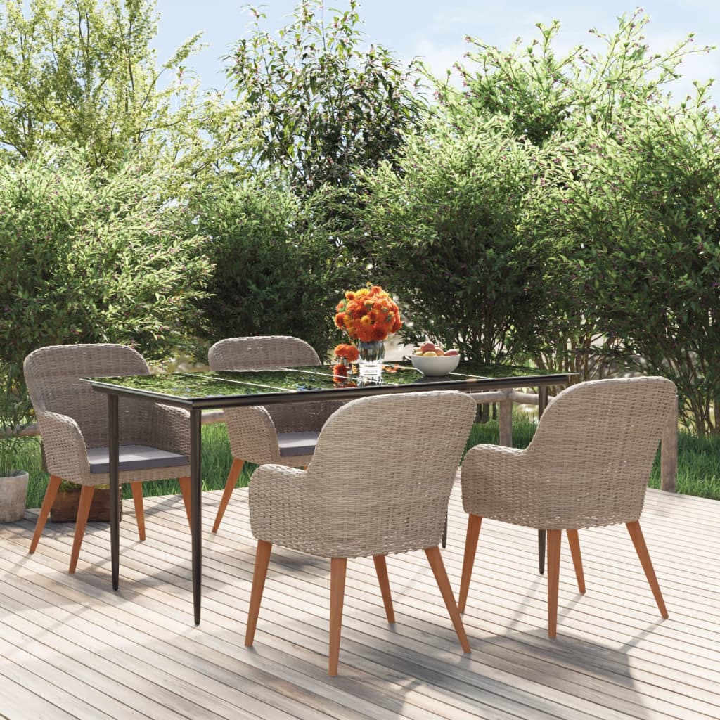 5-delige Tuinset met kussens bruin – afbeelding 1