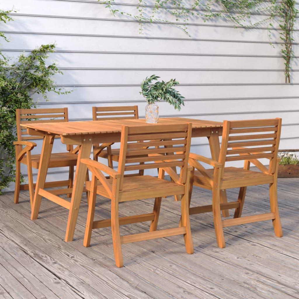 Tuinstoelen 4 st 58x58x87 cm massief acaciahout – afbeelding 1