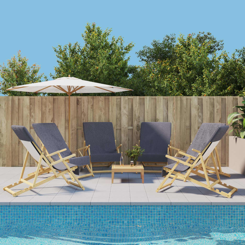 Strandhanddoeken 6 st 400 g/m² 60x135 cm stof antracietkleurig