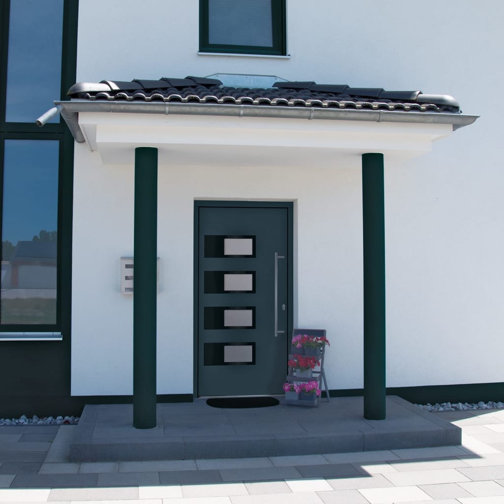 Voordeur 100x200 cm aluminium en PVC antracietkleurig