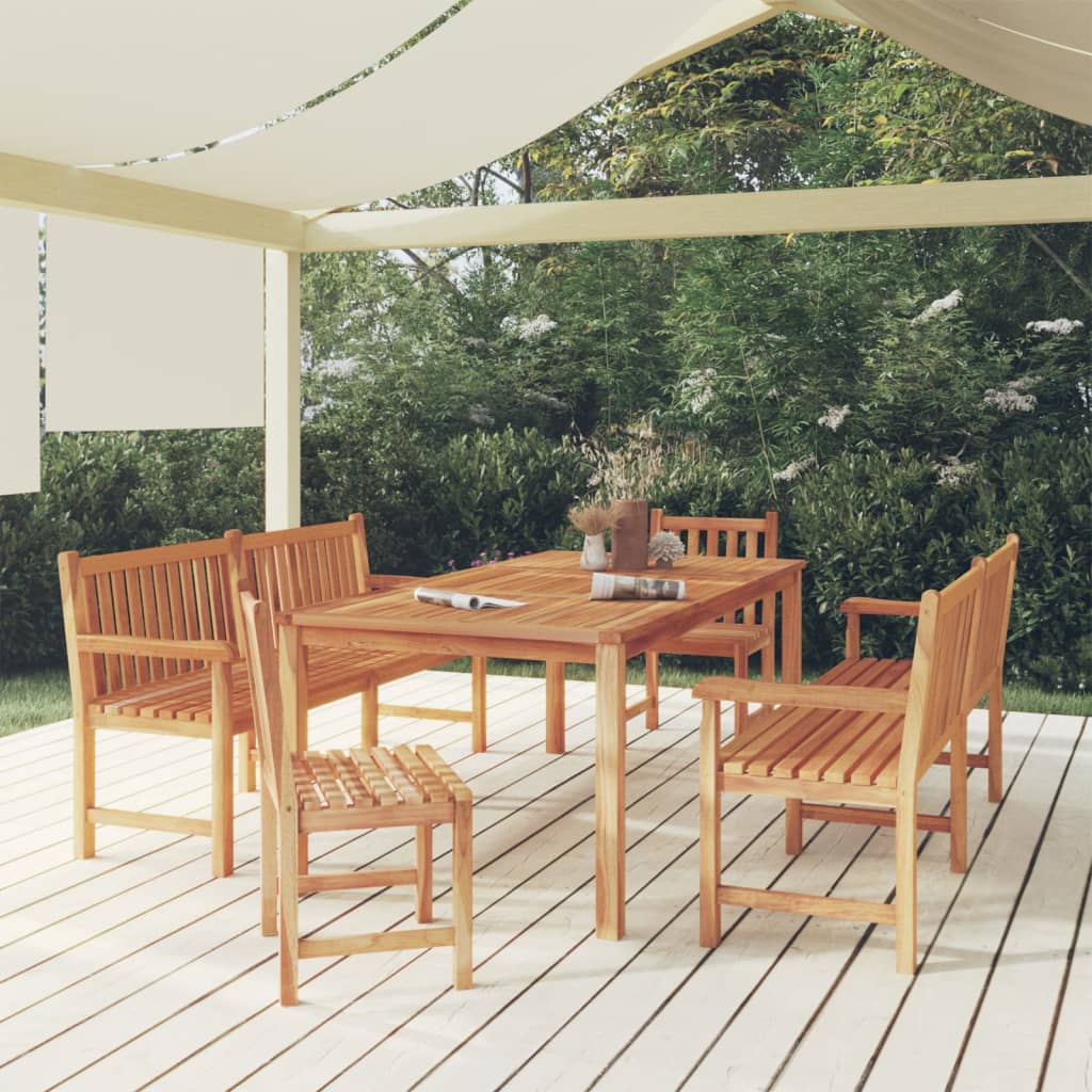 5-delige Tuinset massief teakhout – afbeelding 1