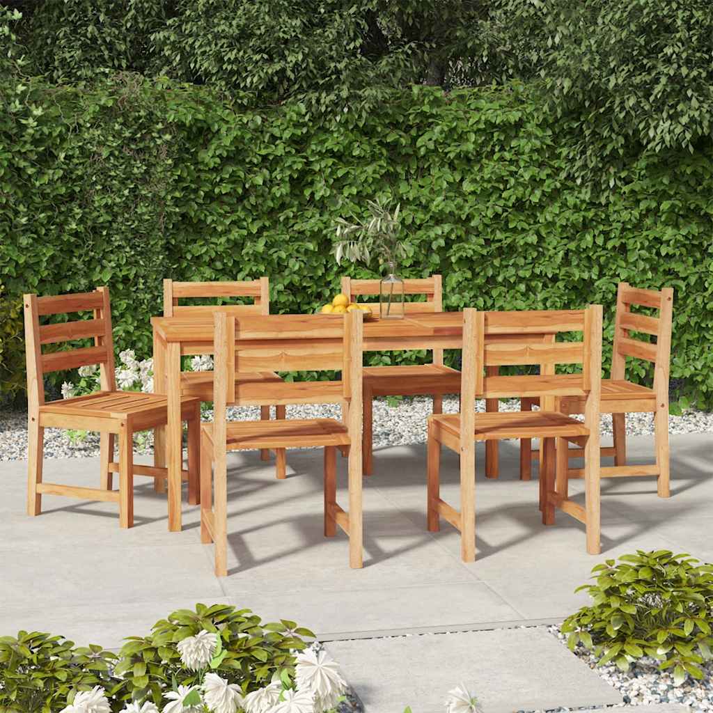 7-delige Tuinset massief teakhout