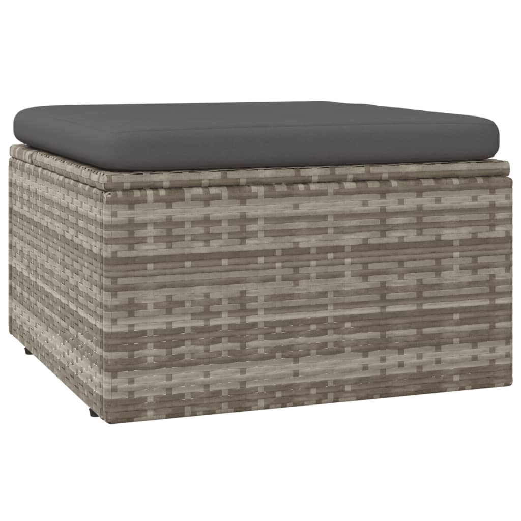 4-delige Loungeset met kussens poly rattan grijs – afbeelding 7