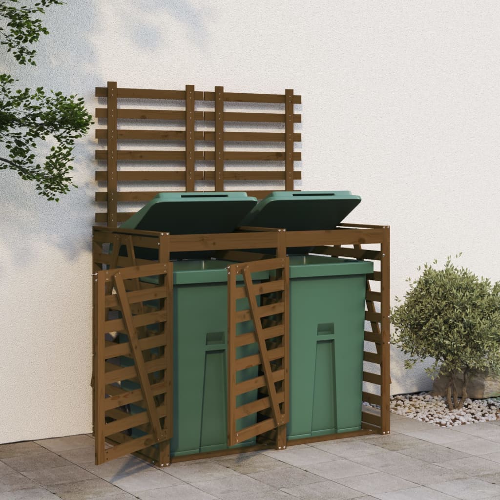 Containerberging dubbel massief grenenhout honingbruin – afbeelding 1