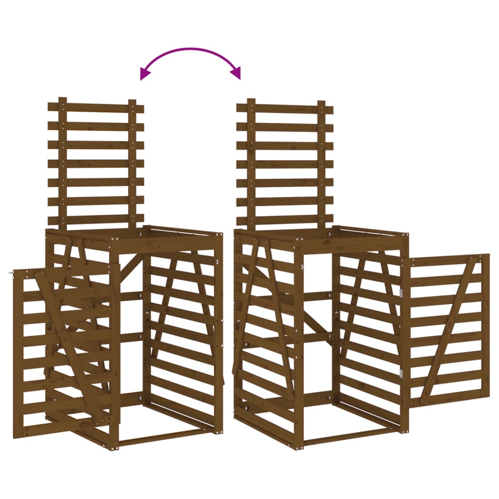 Containerberging dubbel massief grenenhout honingbruin – afbeelding 10
