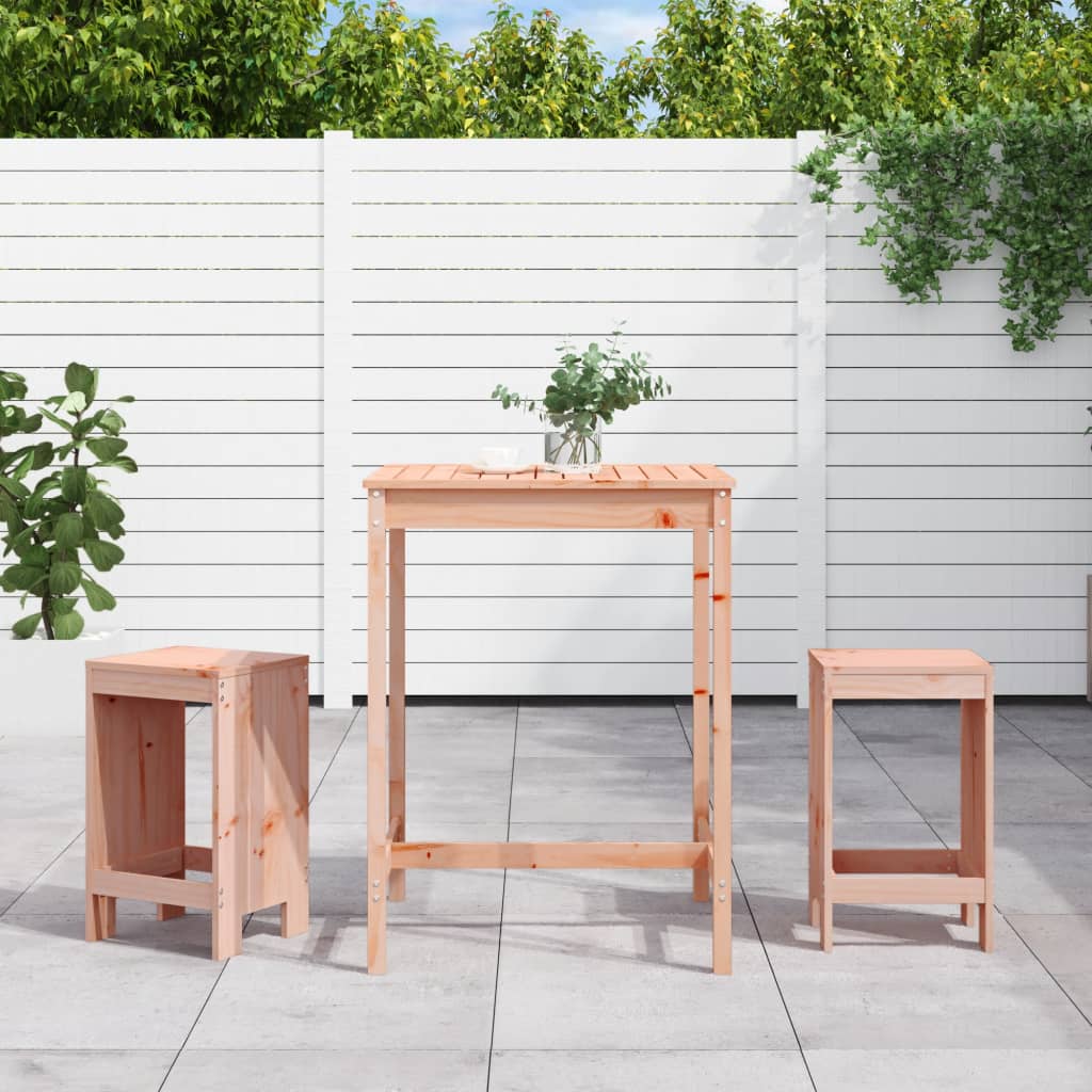 3-delige Tuinbarset massief douglashout – afbeelding 1