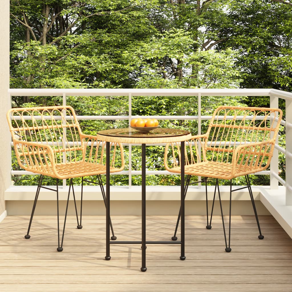 3-delige Tuinset poly rattan – afbeelding 1