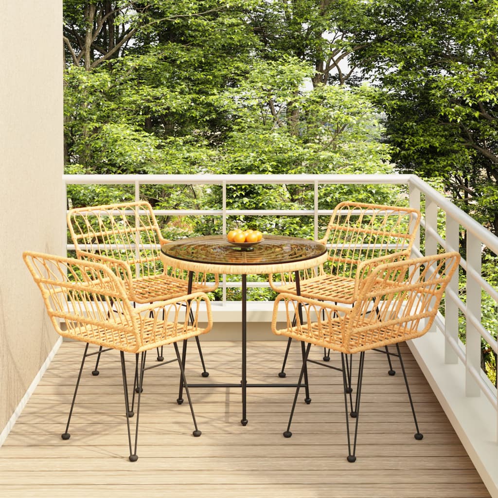 5-delige Tuinset poly rattan – afbeelding 1
