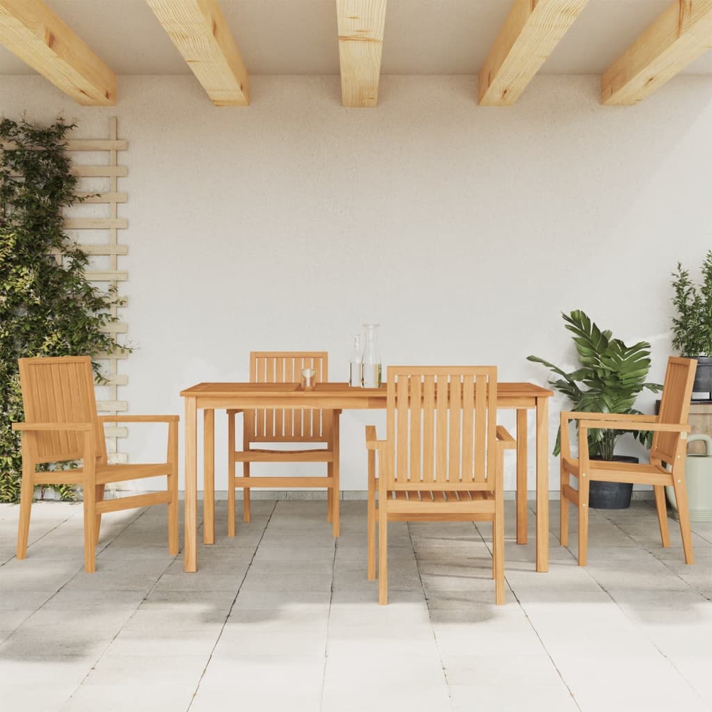 5-delige Tuinset massief teakhout – afbeelding 1