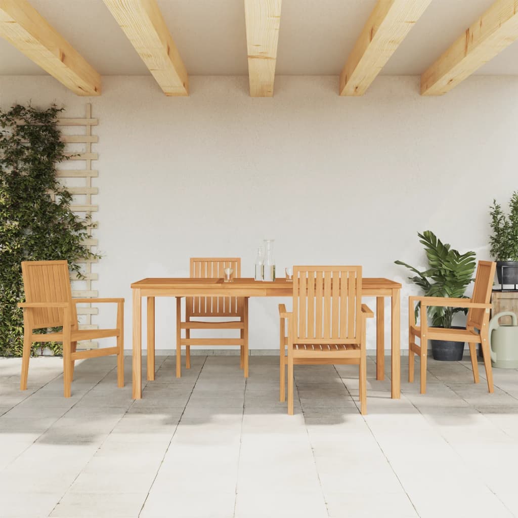 5-delige Tuinset massief teakhout – afbeelding 1