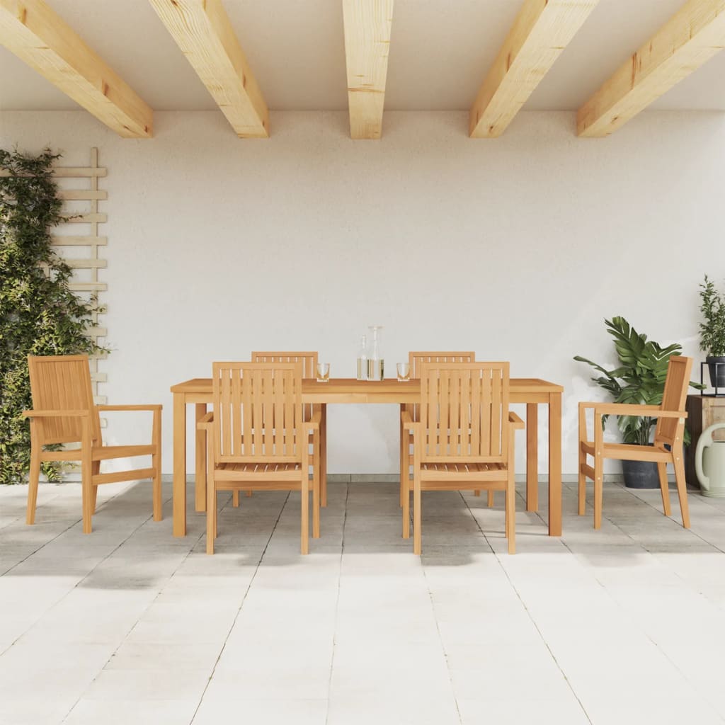 7-delige Tuinset massief teakhout