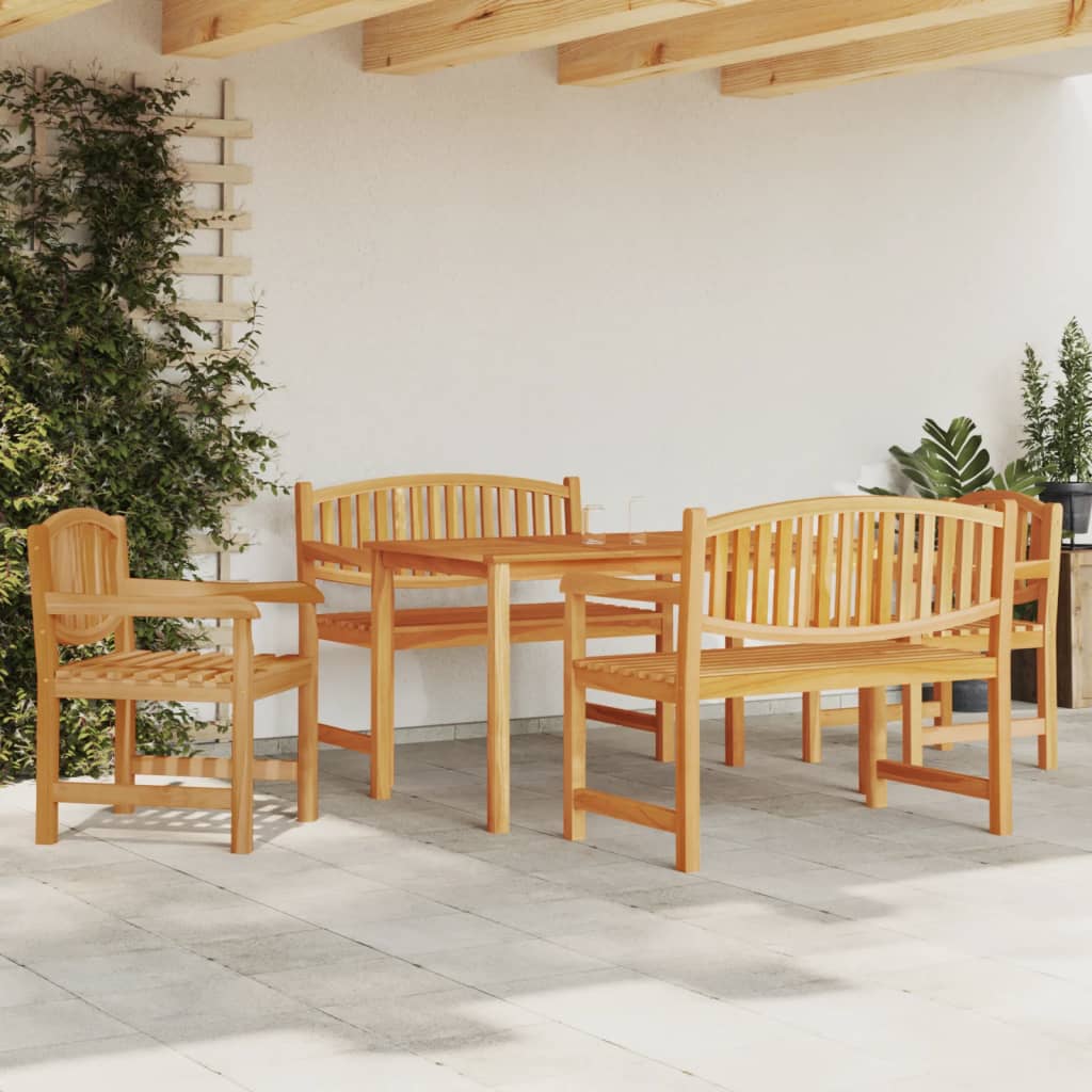 5-delige Tuinset massief teakhout – afbeelding 1