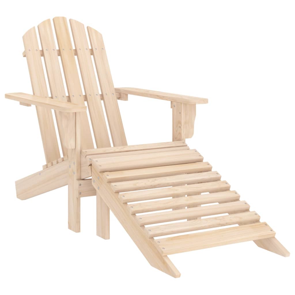Tuinstoel Adirondack met voetenbank massief vurenhout – afbeelding 1