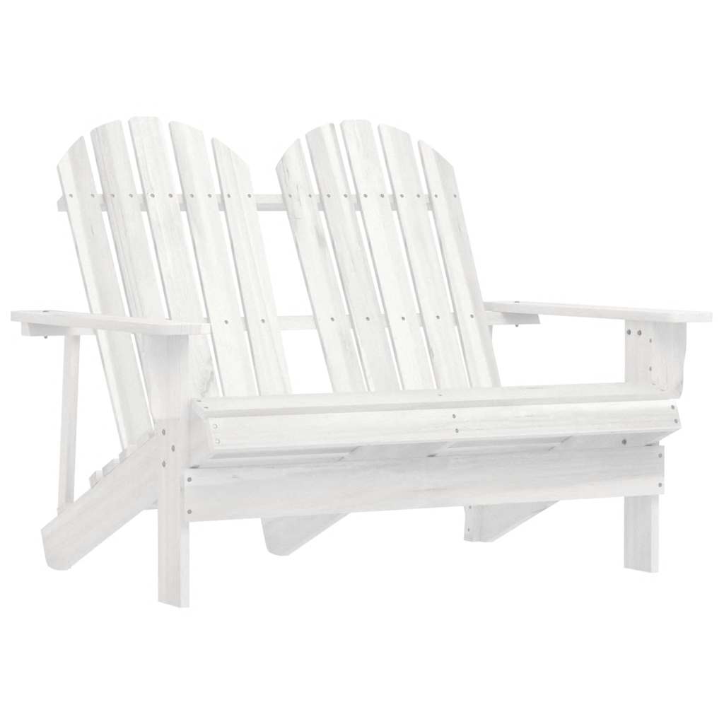 Tuinstoel 2-zits Adirondack massief vurenhout wit