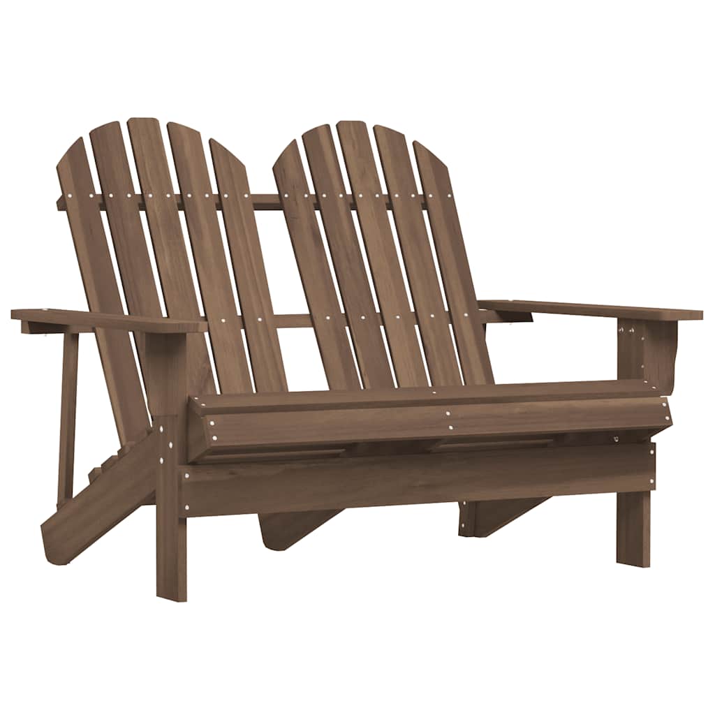 Tuinstoel 2-zits Adirondack massief vurenhout bruin – afbeelding 1