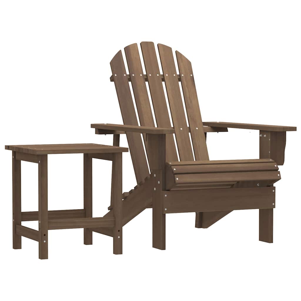 Tuinstoel Adirondack met tafel massief vurenhout bruin – afbeelding 1