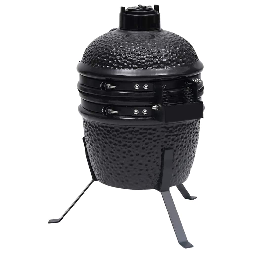 Kamado barbecue 2-in-1 56 cm keramiek zwart – afbeelding 6