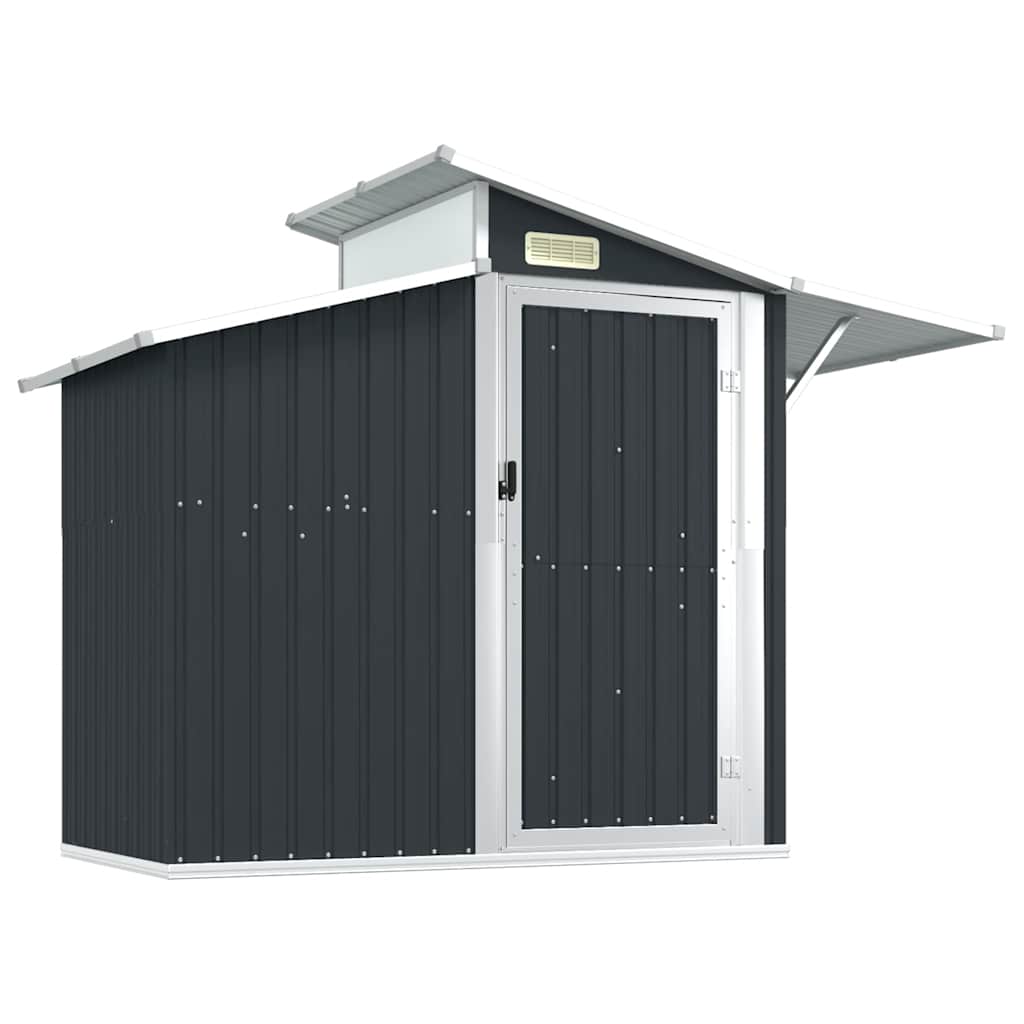 Tuinschuur 270x130x208,5 cm gegalvaniseerd staal antracietkleur – afbeelding 2