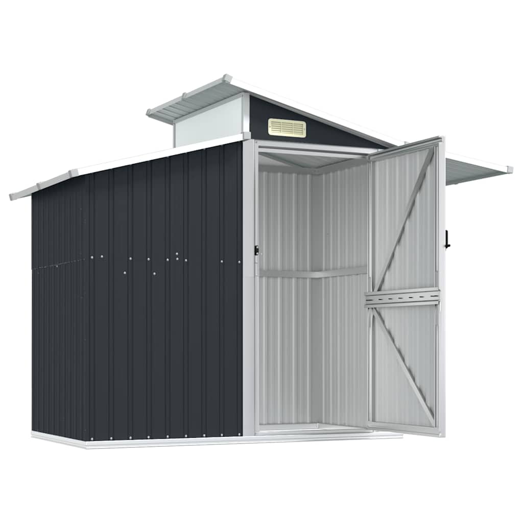 Tuinschuur 270x130x208,5 cm gegalvaniseerd staal antracietkleur – afbeelding 4