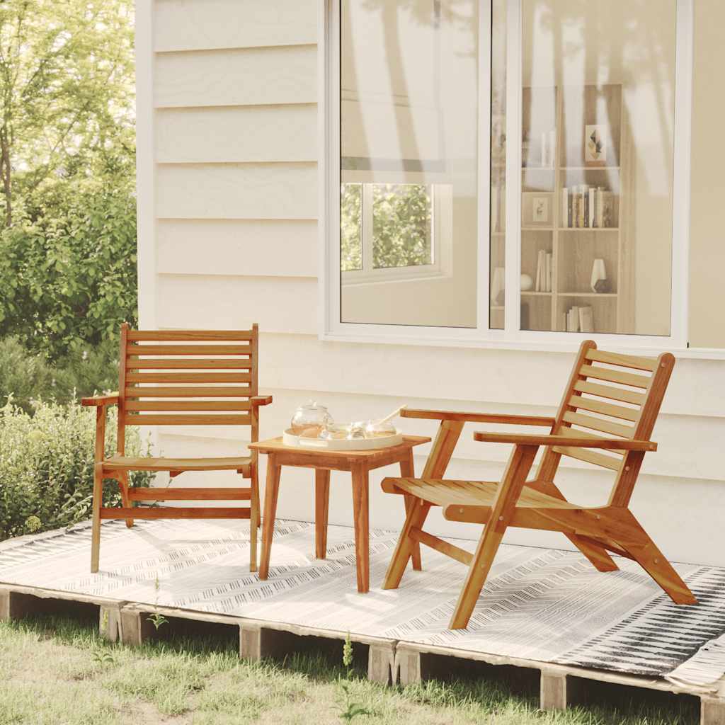 Tuinstoelen 2 st massief acaciahout – afbeelding 1