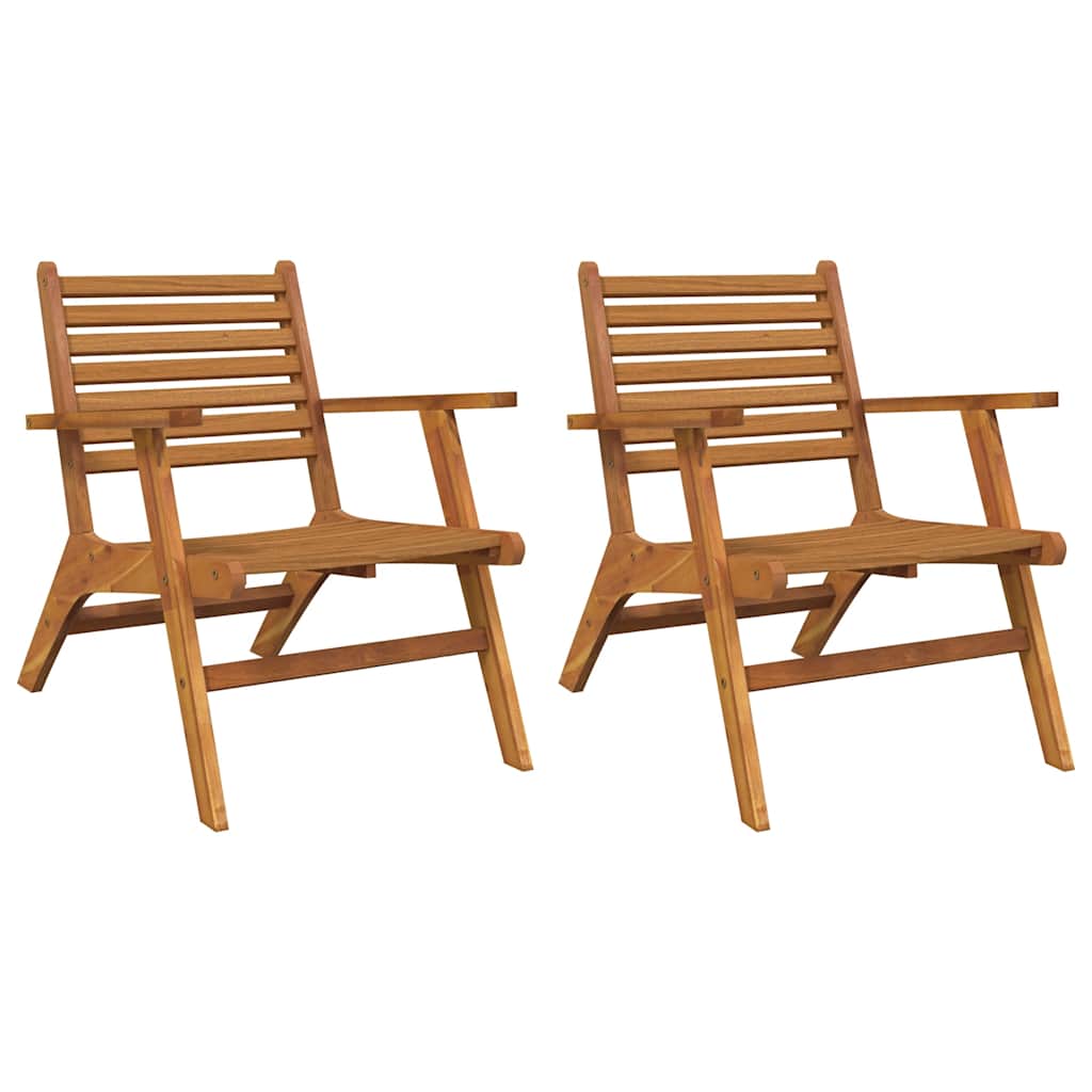 Tuinstoelen 2 st massief acaciahout – afbeelding 2
