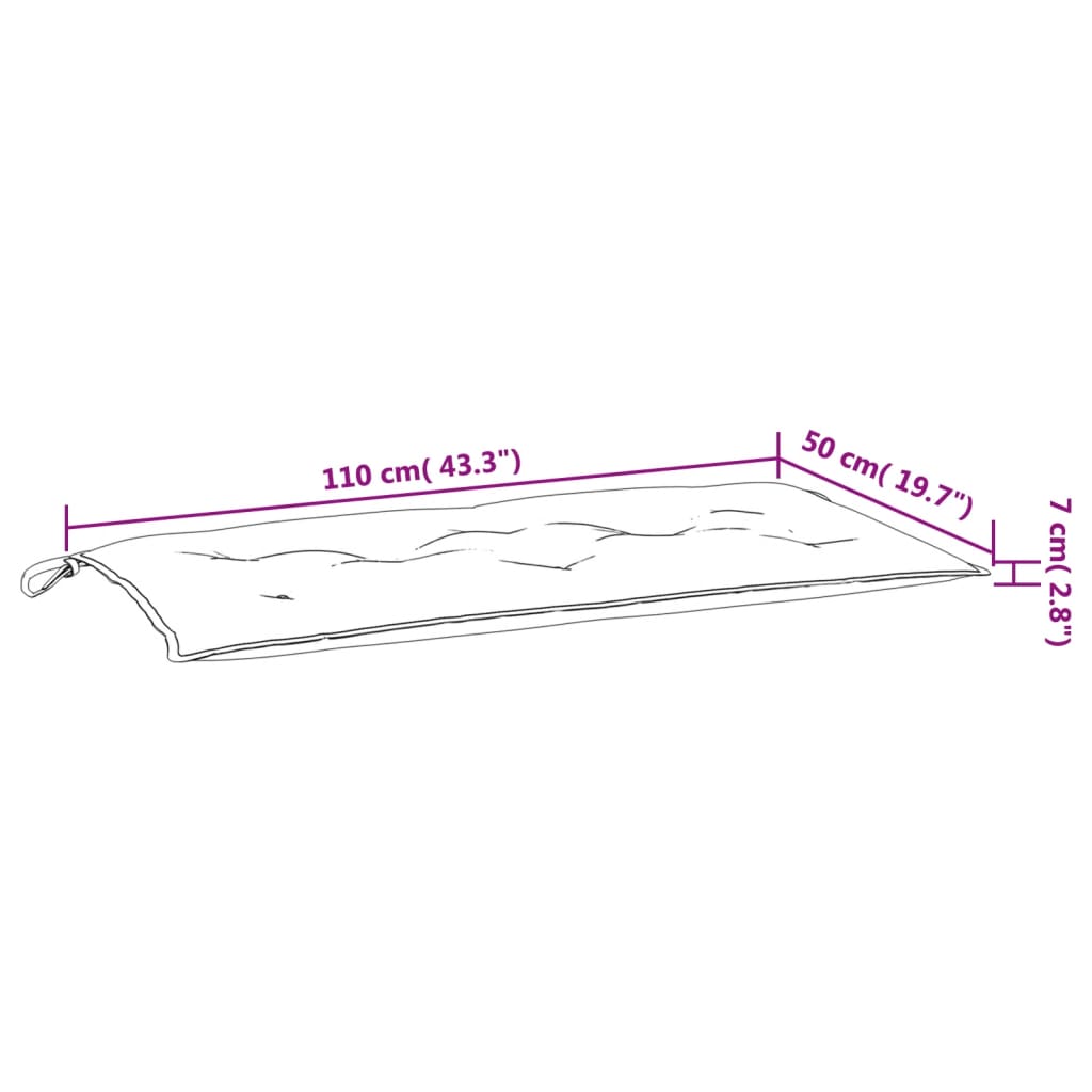 Tuinbankkussen 110x50x7 cm oxford stof antracietkleurig – afbeelding 7