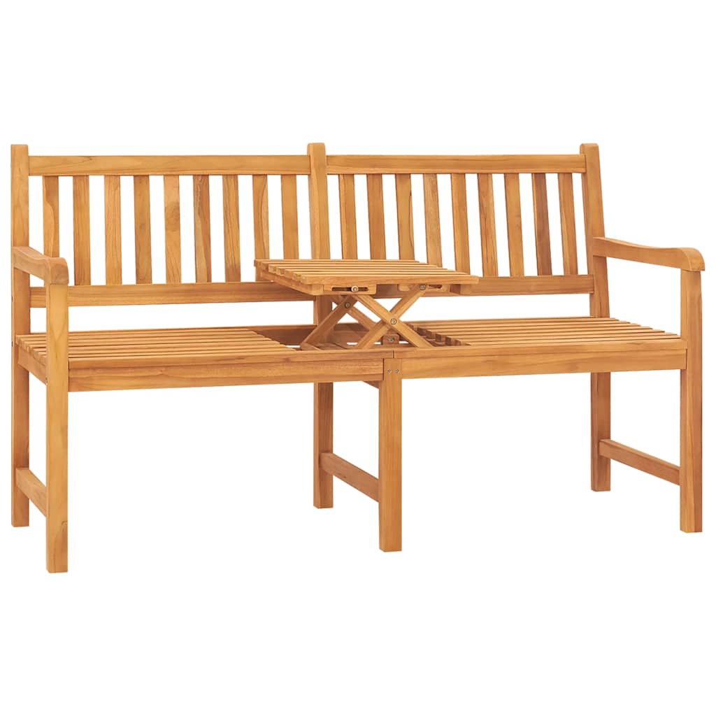 Tuinbank met tafel 3-zits 150 cm massief teakhout – afbeelding 1