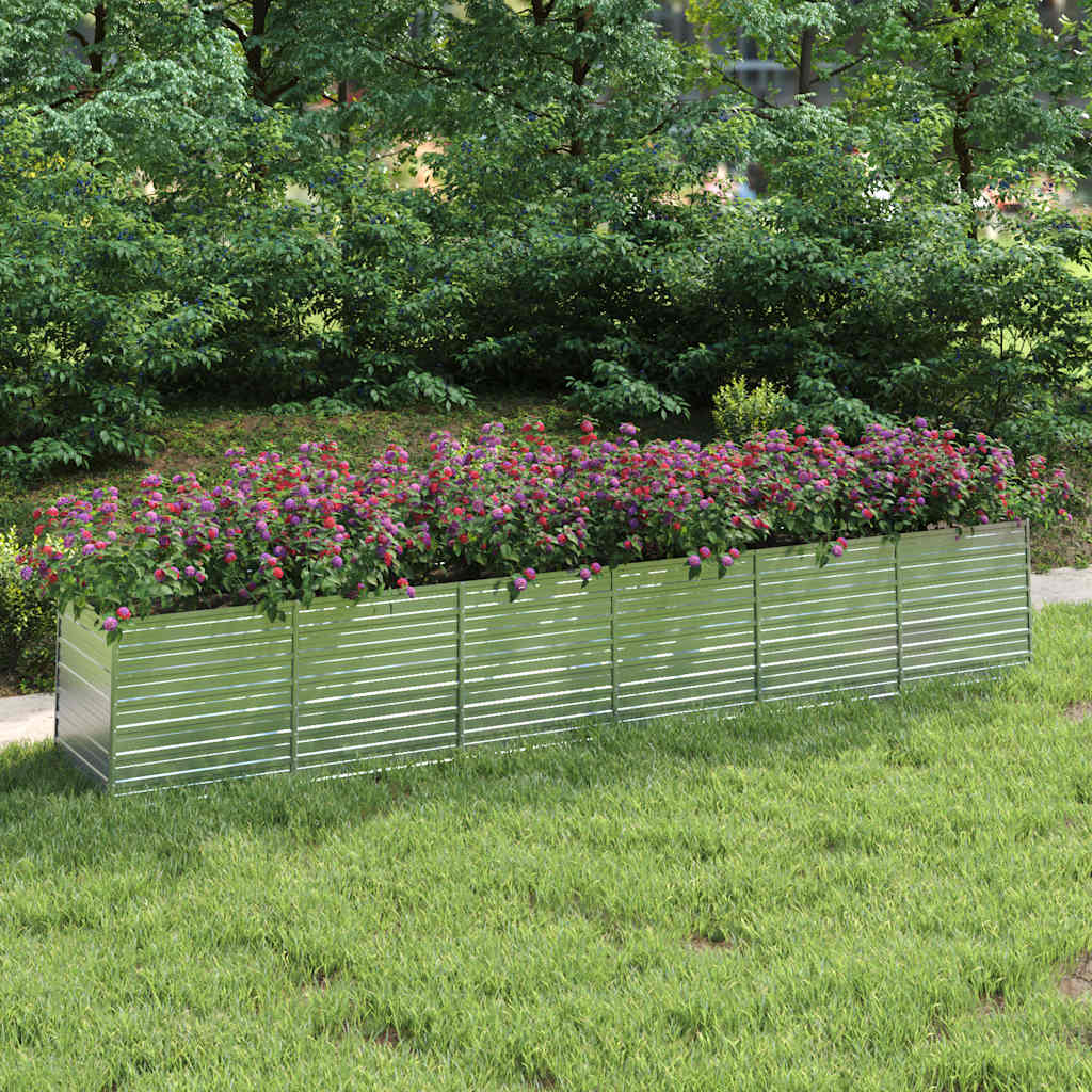 Plantenbak verhoogd 480x80x77 cm gegalvaniseerd staal zilver